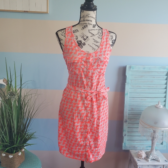 The Gap Button up Valentine Pink Shirt Dress - Picture 2 of 7